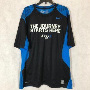 Nike Pro Combat Mens MLB Fitted Blue L Shirt